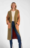 Green Color Block Cardigan