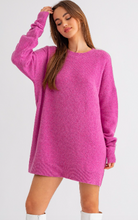 Load image into Gallery viewer, Pink Oversized Sweater Dress