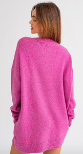 Pink Oversized Sweater Dress