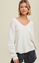 Load image into Gallery viewer, Oversized V-Neck Sweater - Cream