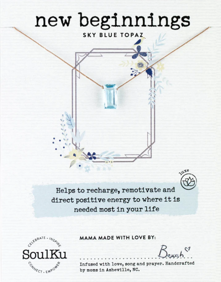 Sky Blue Topaz Refined Necklace - New Beginnings