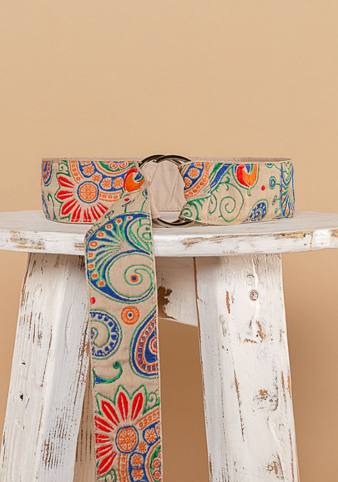 Embroidered Paisley Belt