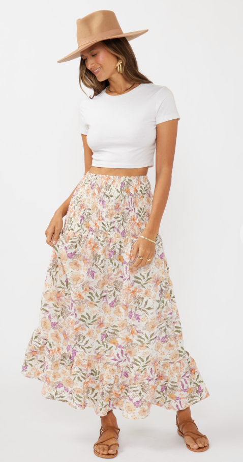 Floral Smocked Skirt