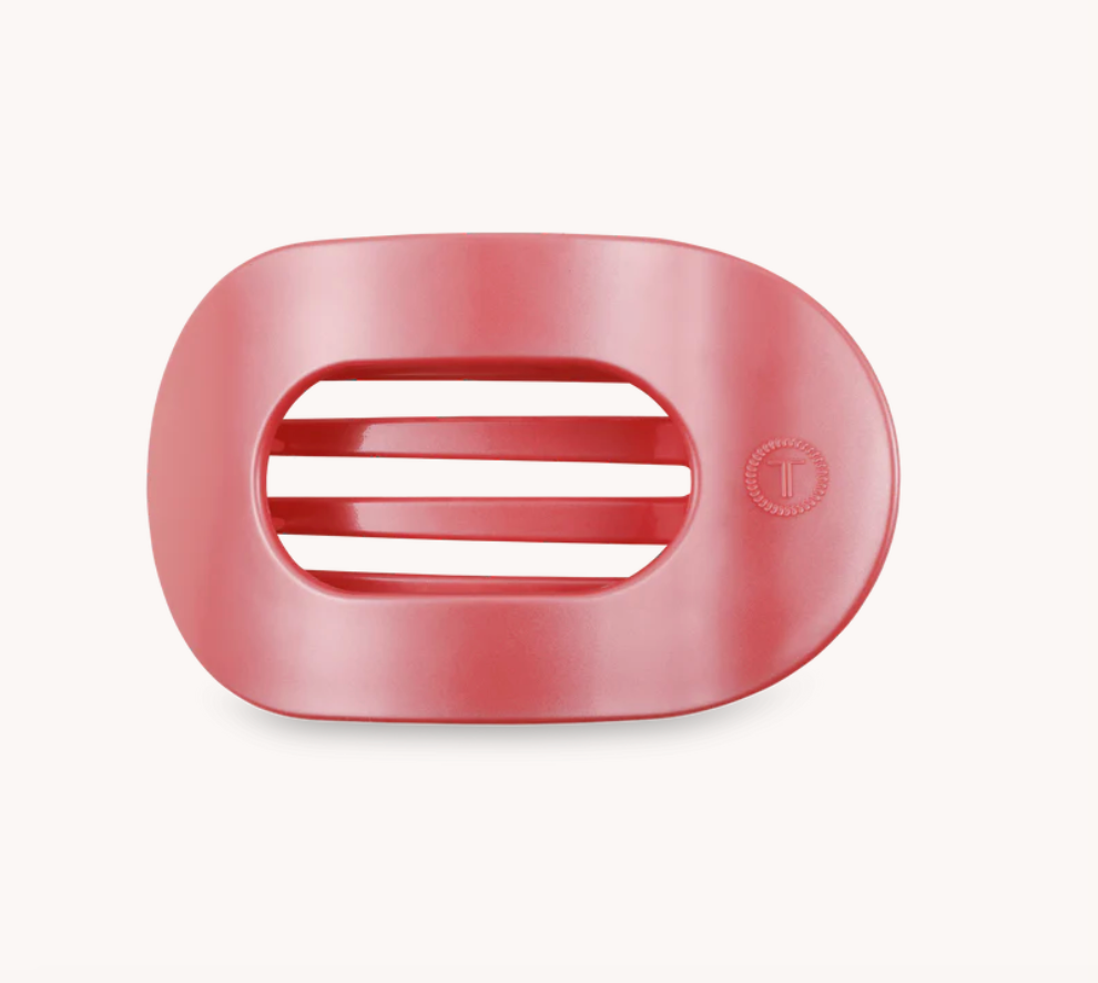 Medium Round Flat Hair Clip - Calming Coral