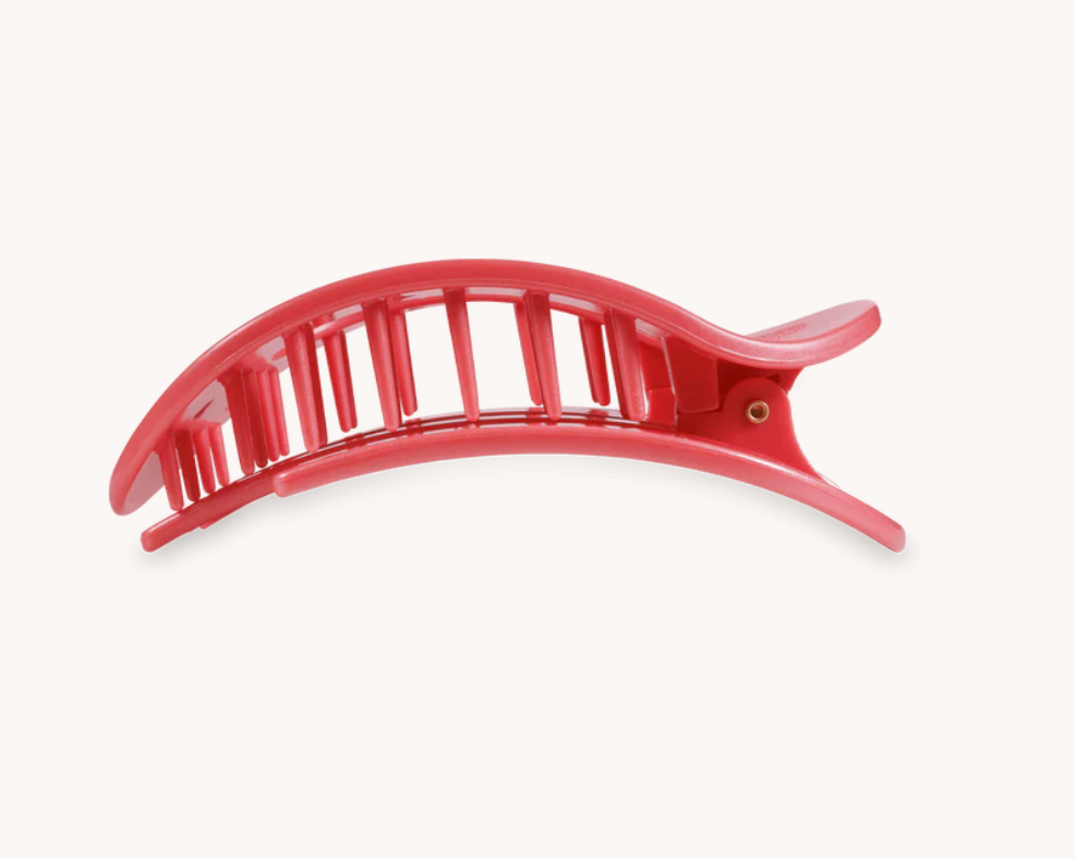 Medium Round Flat Hair Clip - Calming Coral