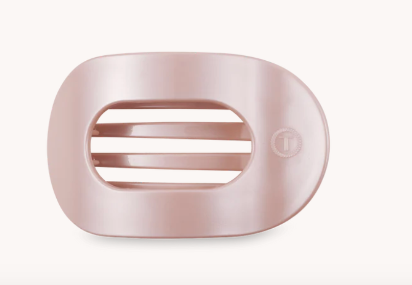 Small Round Flat Hair Clip - Pearly Pink