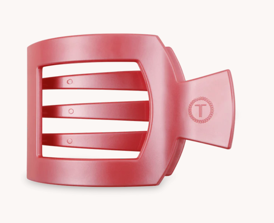 Large Square Flat Hair Clip - Calming Coral