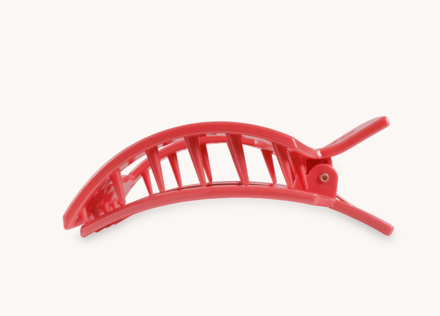 Medium Square Flat Hair Clip - Calming Coral