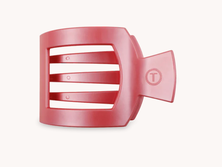 Small Square Flat Hair Clip - Calming Coral