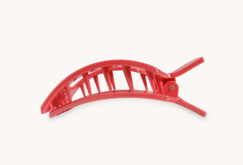 Small Square Flat Hair Clip - Calming Coral