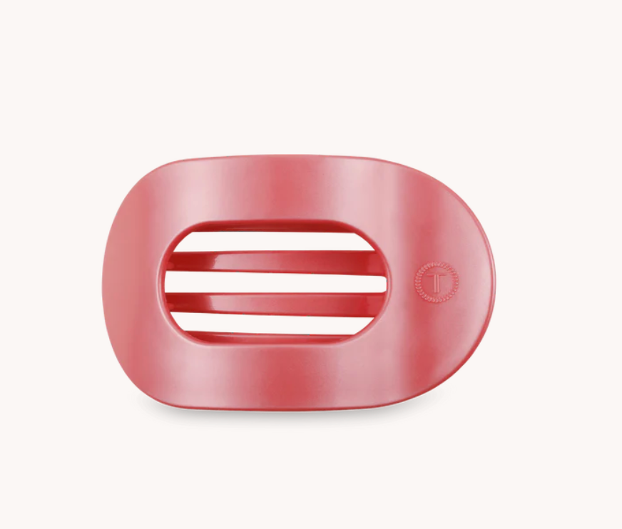 Small Round Flat Hair Clip - Calming Coral