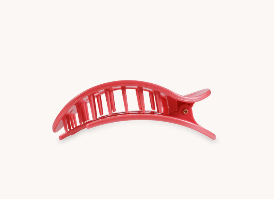 Small Round Flat Hair Clip - Calming Coral
