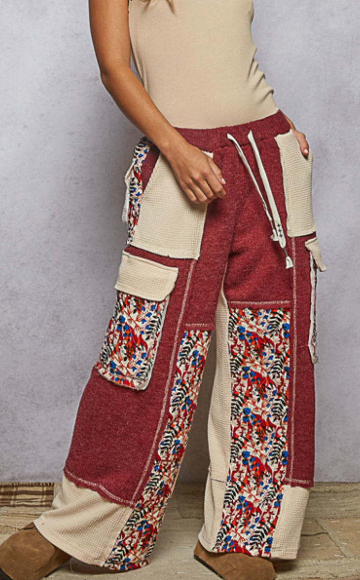 Burgundy Quilted Pants