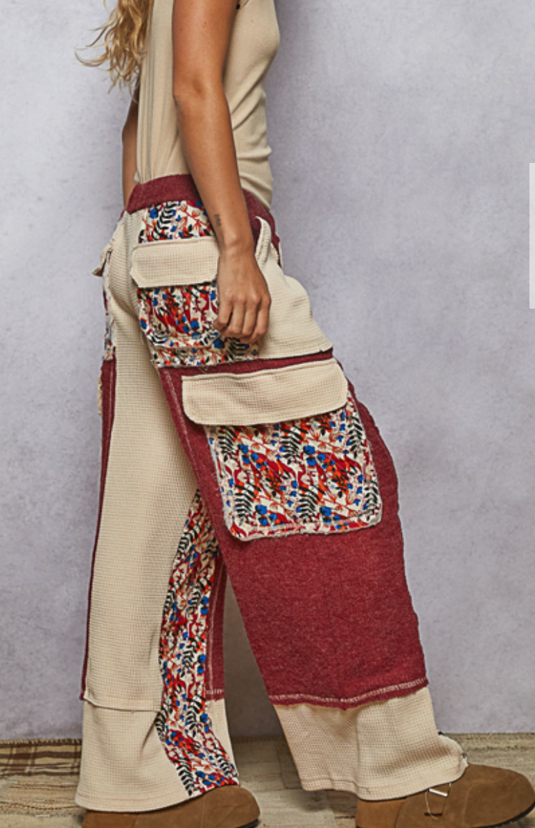 Burgundy Quilted Pants