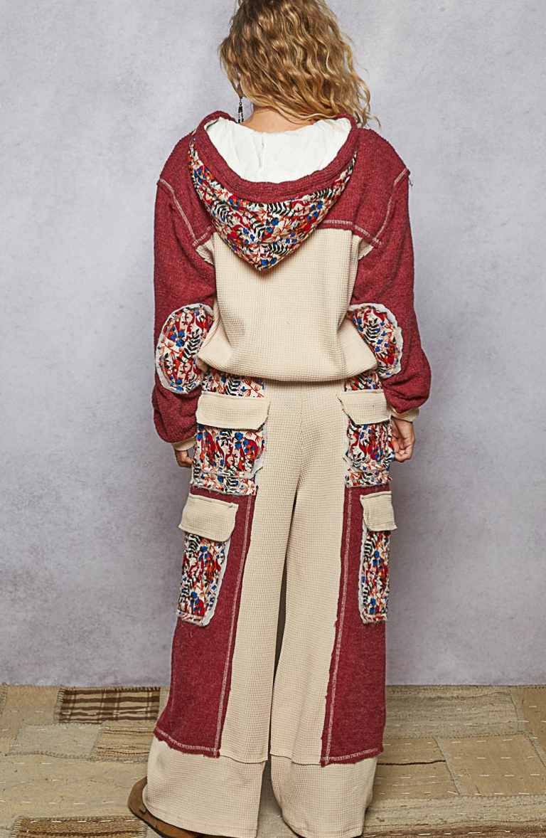 Burgundy Quilted Pants