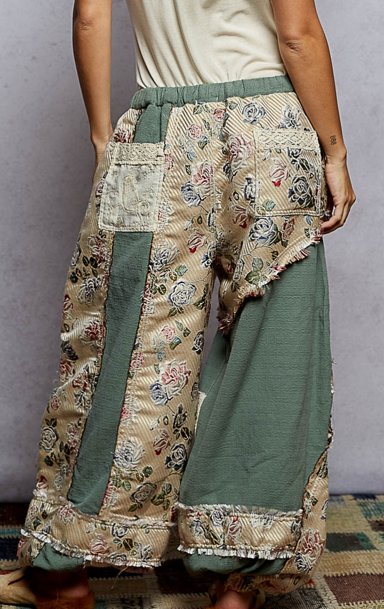 Seafoam Green Patchwork Pants