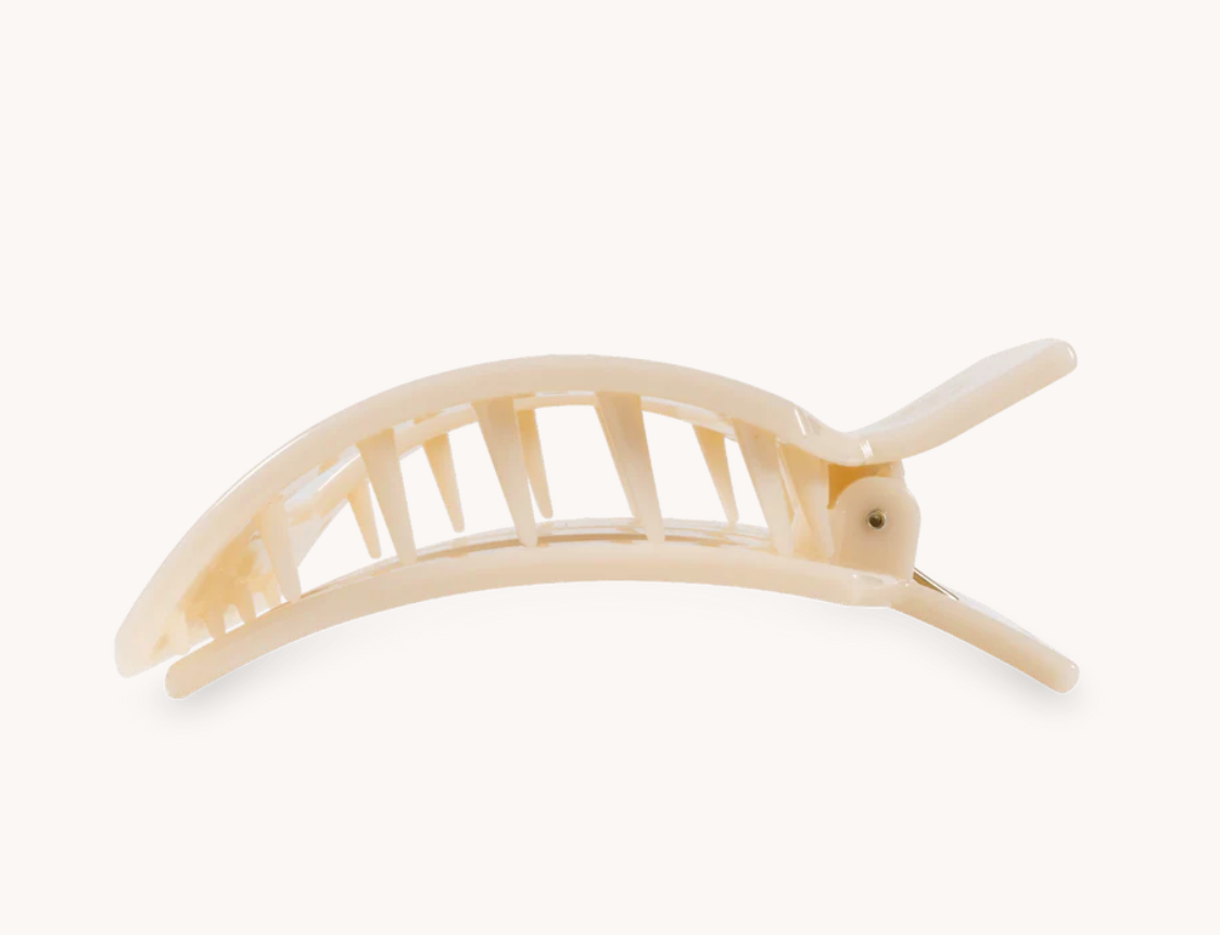 Almond Beige Large Flat Square Clip