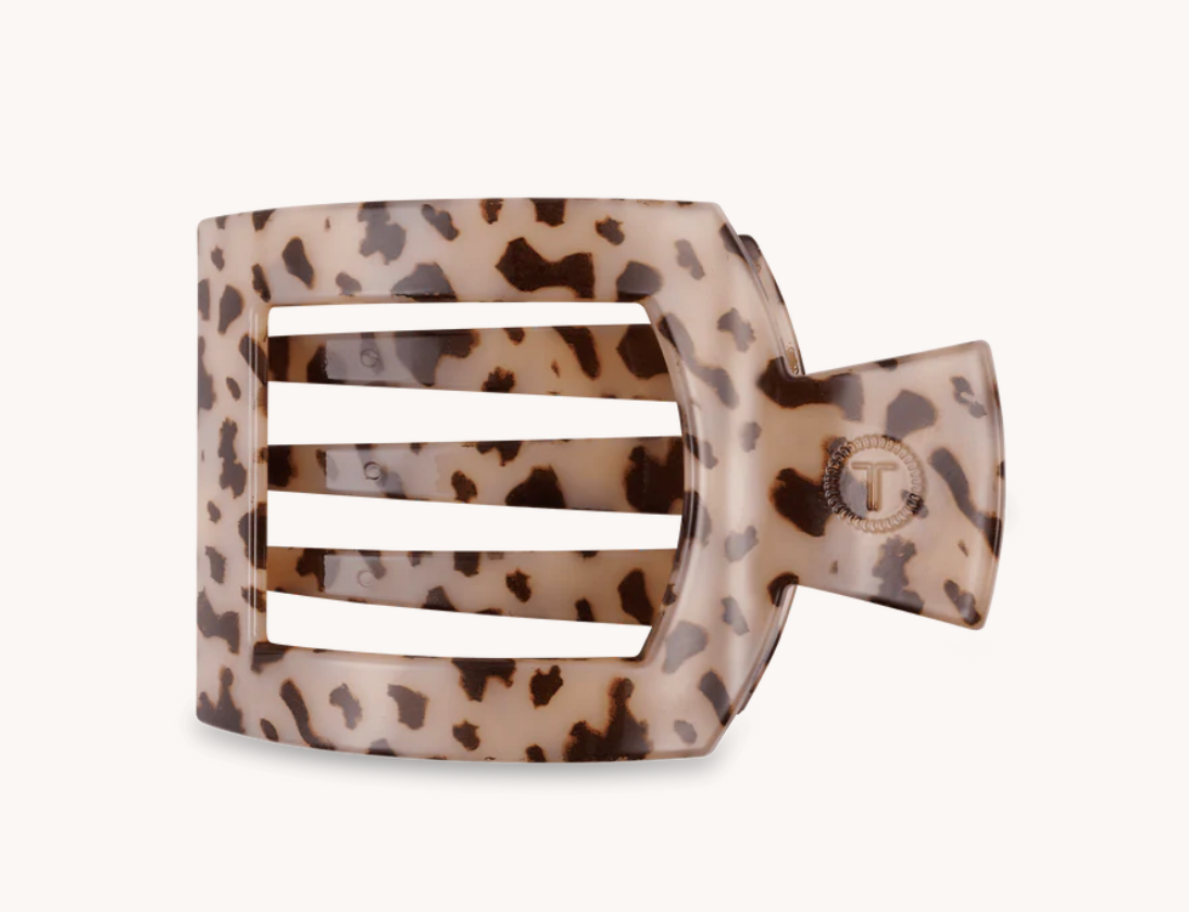 Blonde Tortoise Large Flat Square Clip