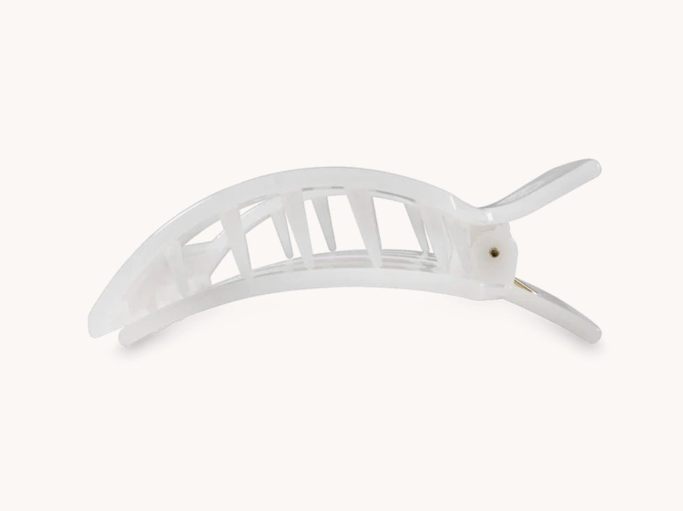 Coconut White Small Flat Square Hair Clip