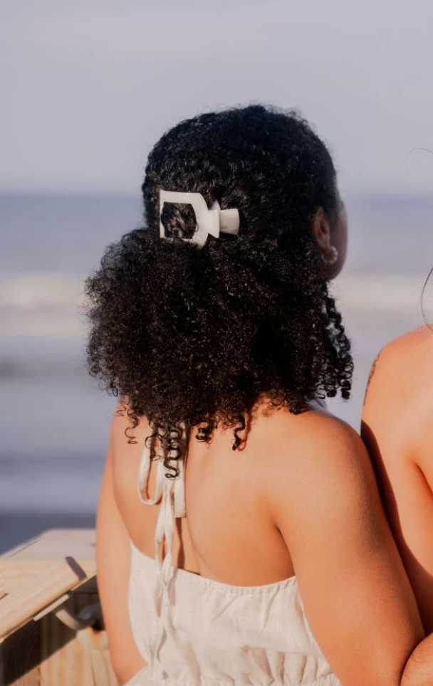 Coconut White Small Flat Square Hair Clip