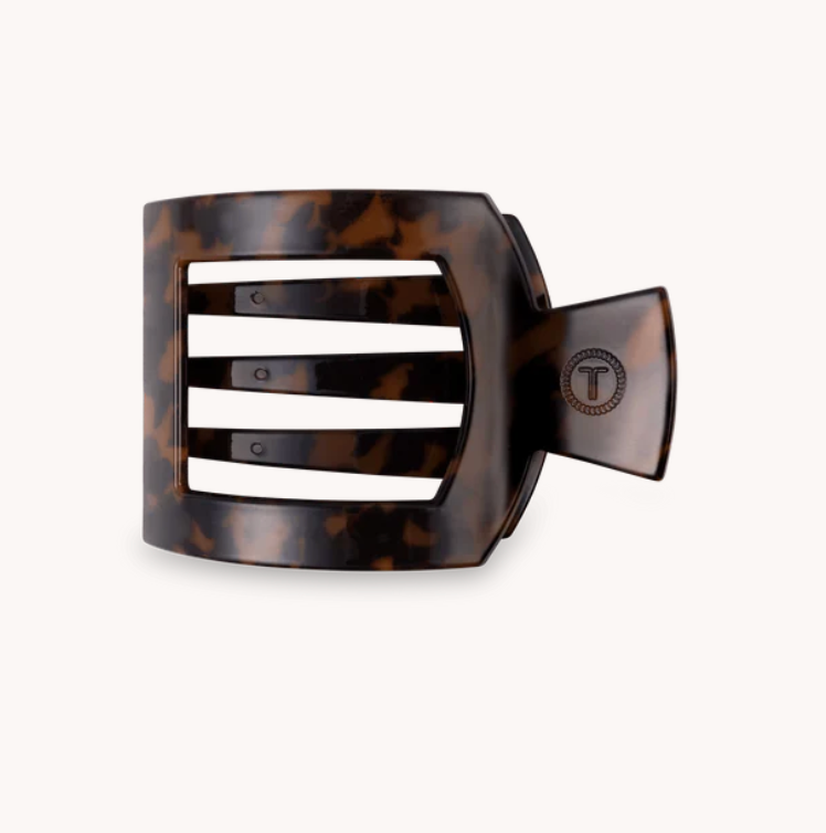 Tortoise Small Flat Square Hair Clip