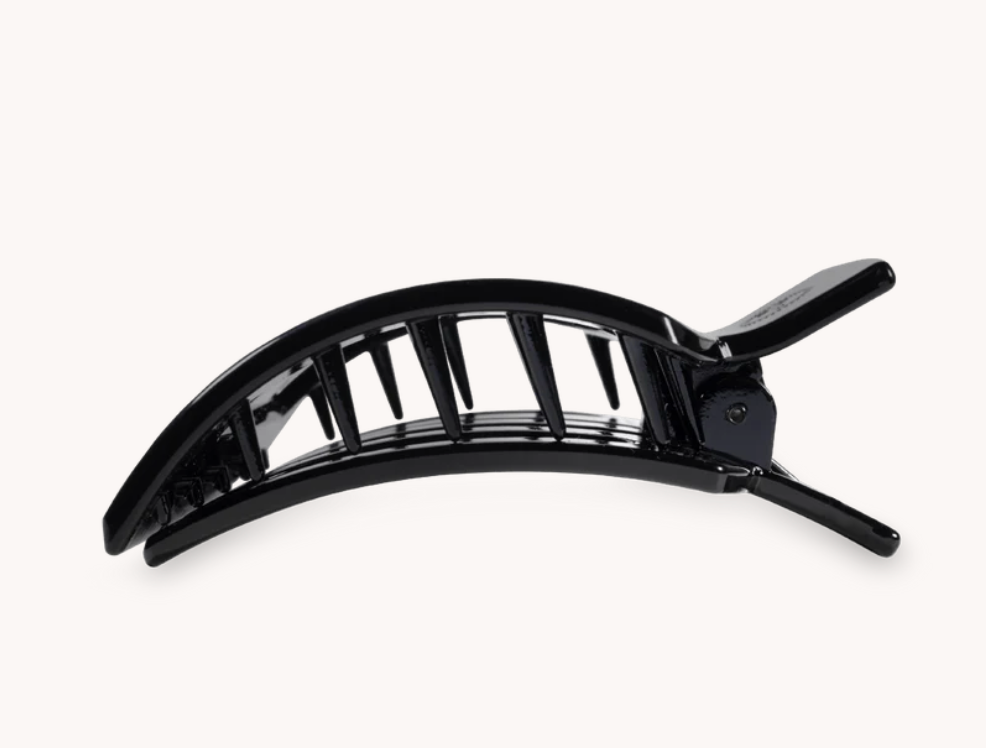 Jet Black Medium Flat Square Hair Clip