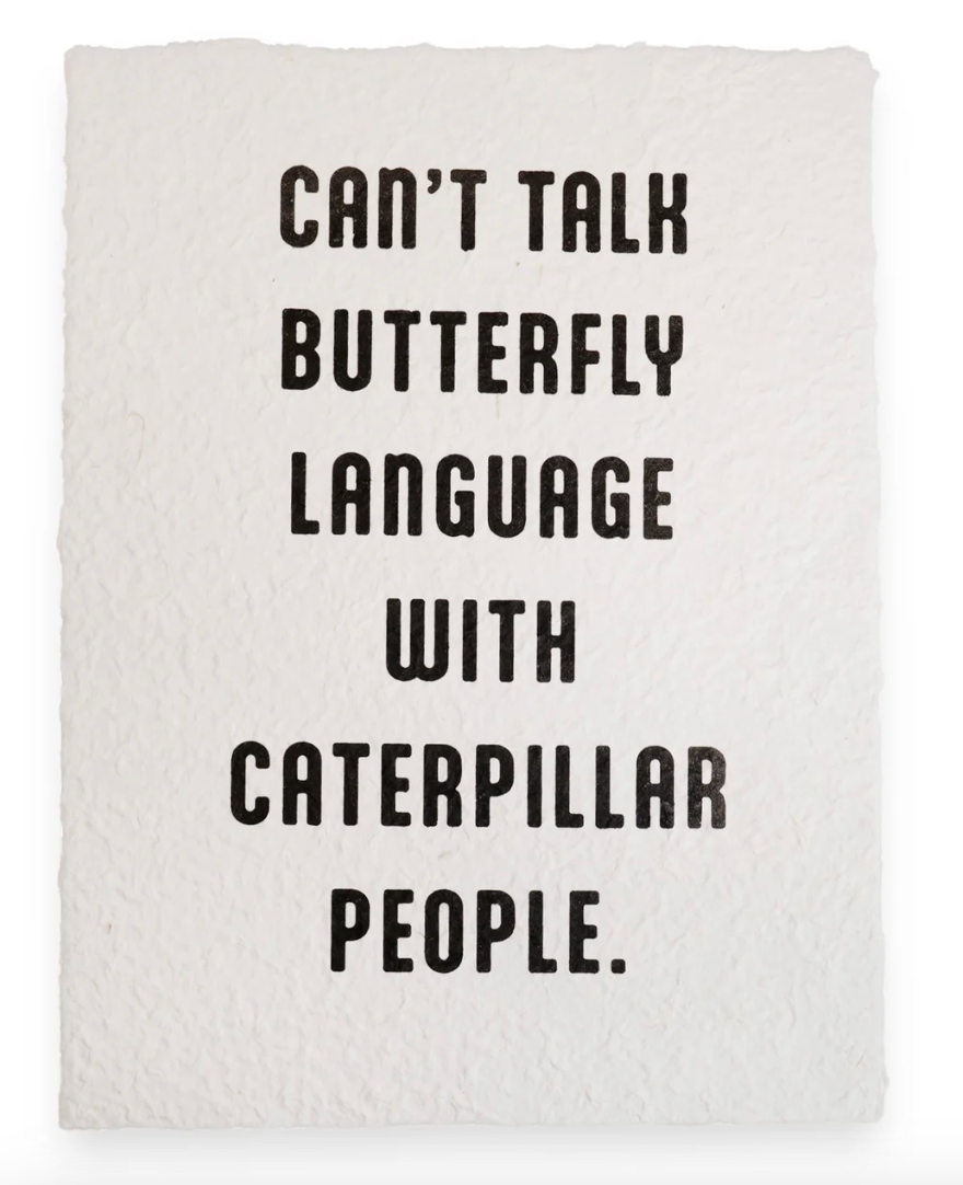 Butterfly Language Handmade Paper Print