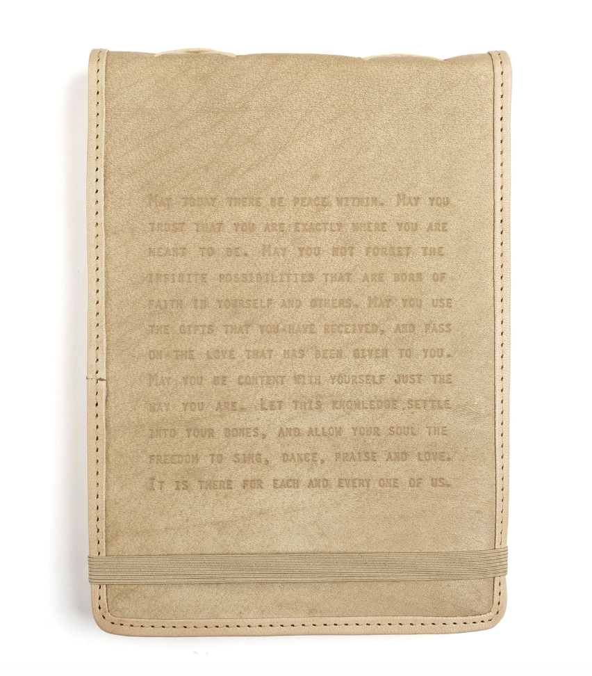 May Today There Be Peace Within Leather Journal - Honey