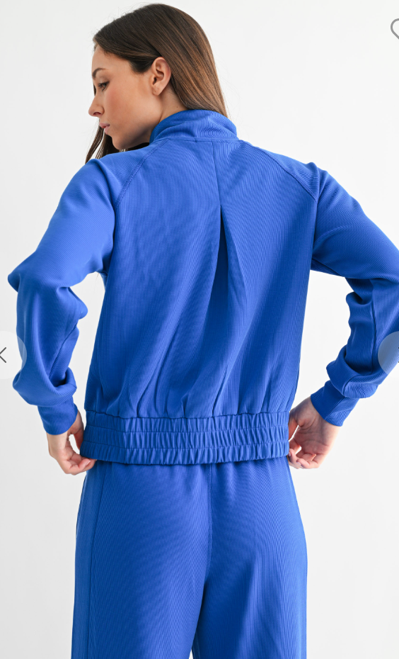 Deep Indigo Luxe Zip-Up Jacket