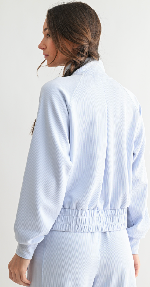 Halogen Blue Luxe Zip-Up Jacket