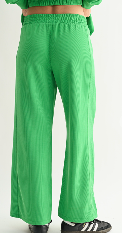 Green Pop Luxe Wide-leg Pants
