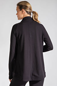 Assymetric Jacket with Cowl Neck - Black