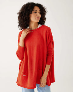 Catalina Stripe Sweater - Scarlet