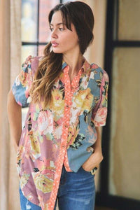 Mixed Floral Button Down