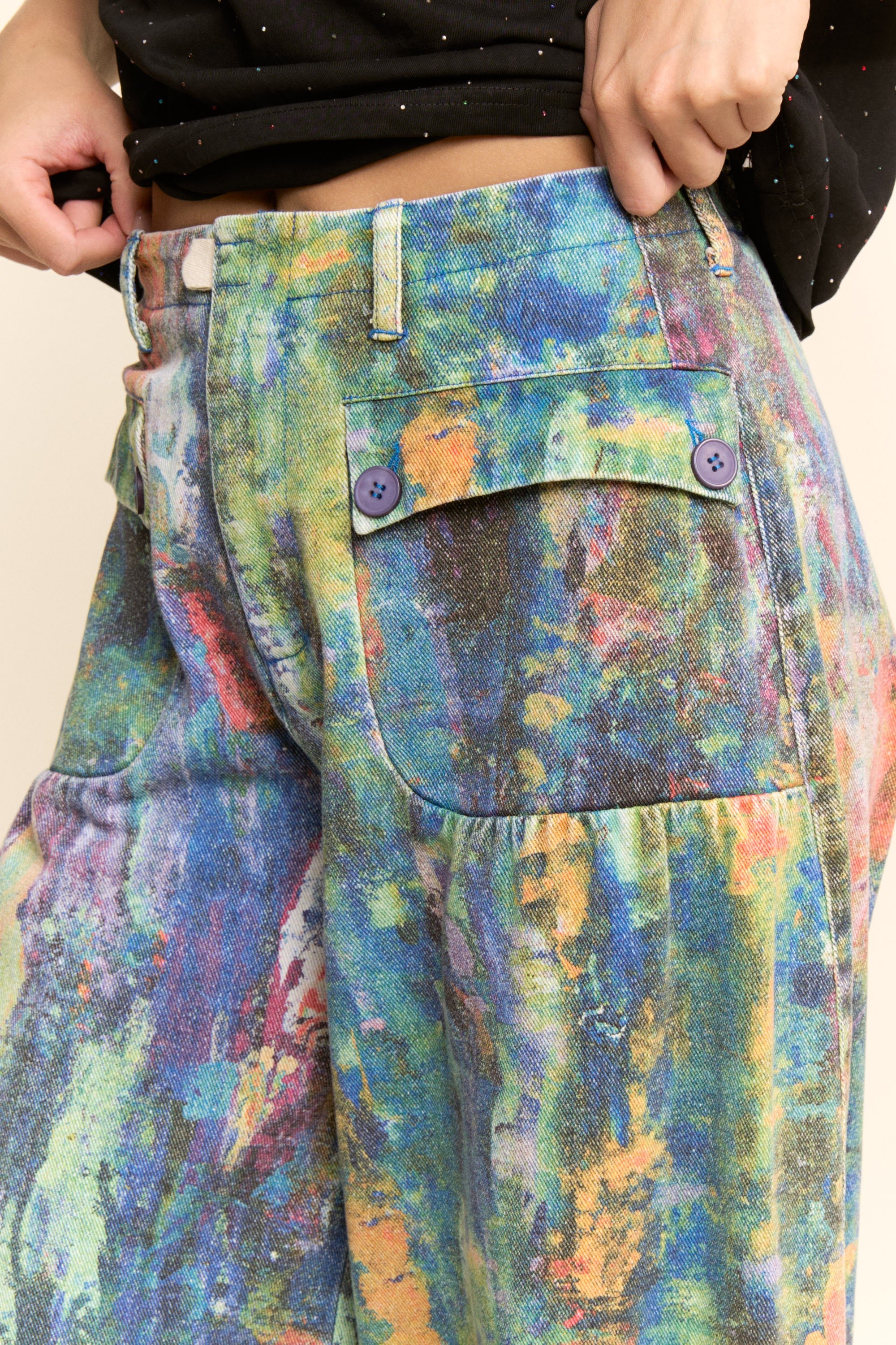 Monet Inspired Cargo Pants