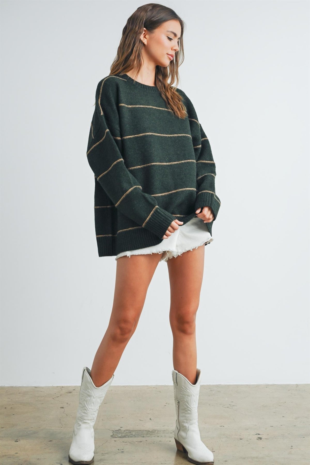 Knit Pullover - Olive/Multi