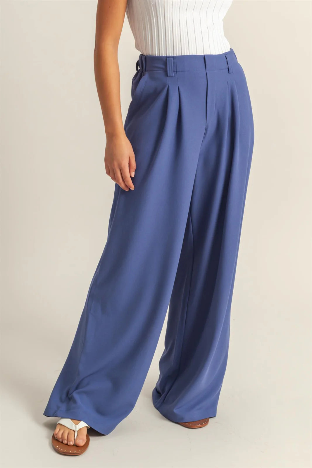 Chic High-Waisted Pleated Pants