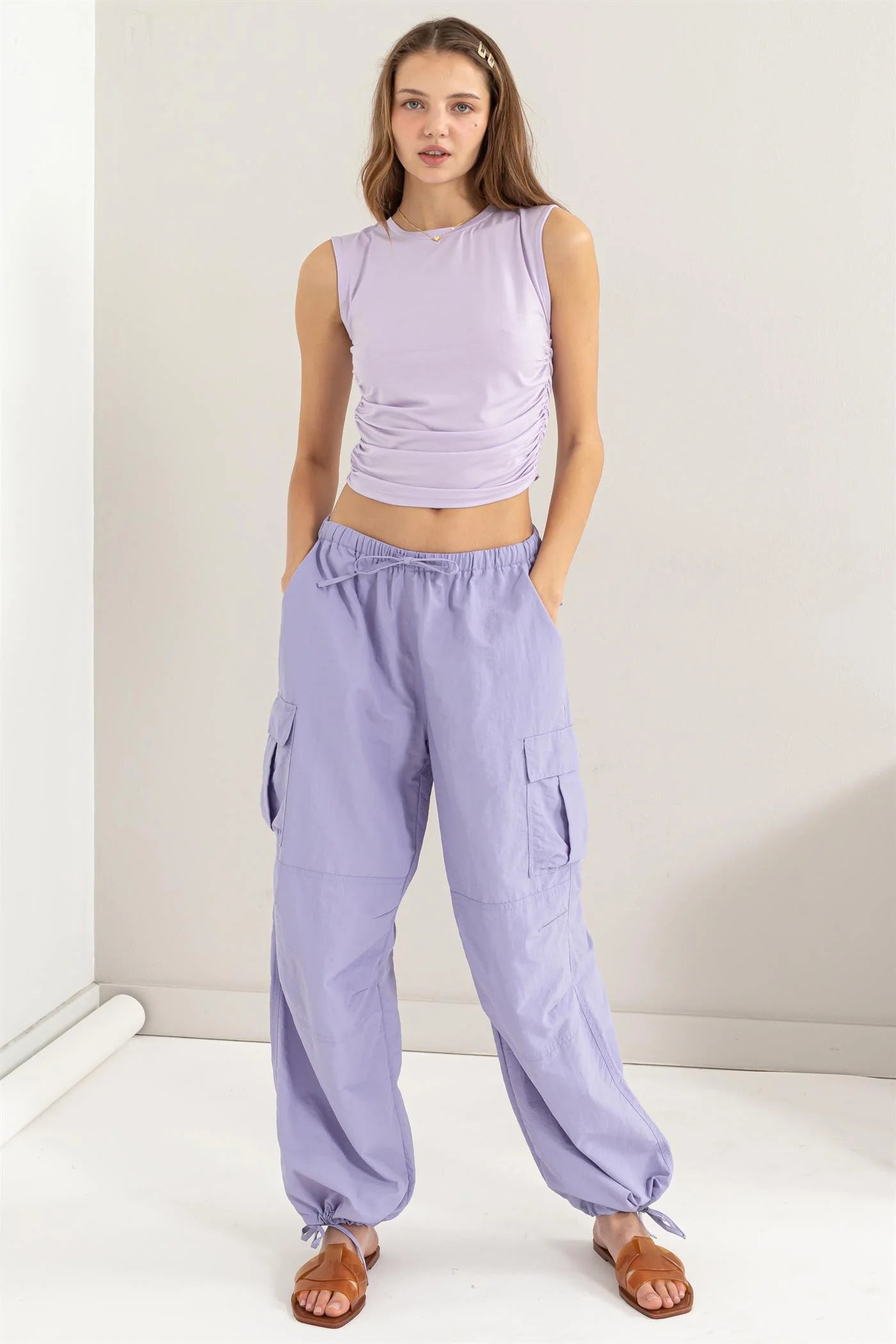 Parachute Cargo Pants - Lavender