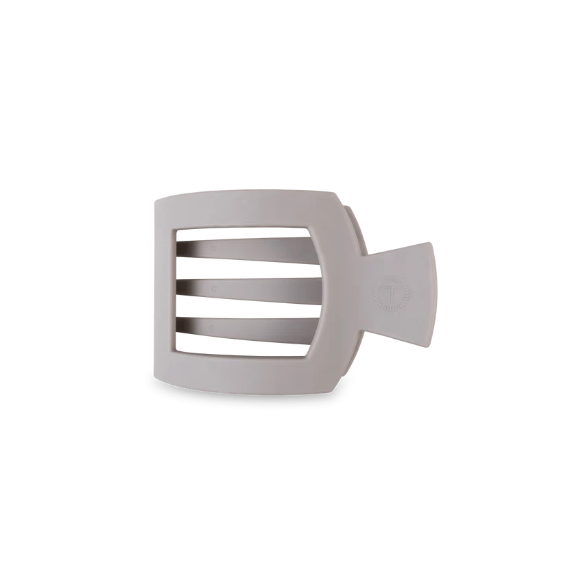 Teleties Small Flat Square Clip - Silver Flames