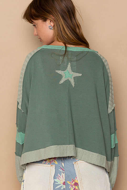 Star Knit Sweater - Sage