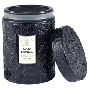 Moso Bamboo Small Glass Jar Candle