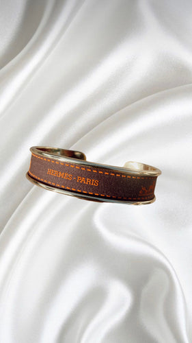 Brown & Orange Hermès Ribbon Cuff