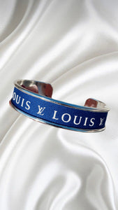 Navy & White Louis Vuitton Ribbon Cuff