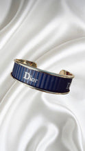 Load image into Gallery viewer, Navy &amp; Silver Dior Ribbon Cuff