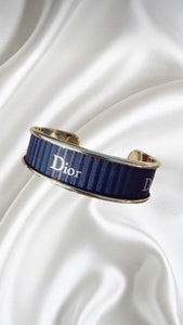 Navy & Silver Dior Ribbon Cuff