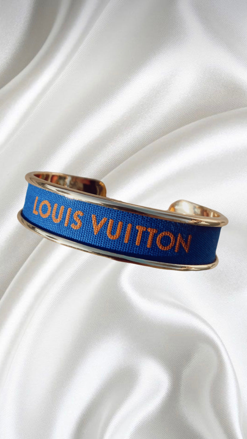 Blue & Orange Louis Vuitton Ribbon Cuff – Bella Sera Boutique