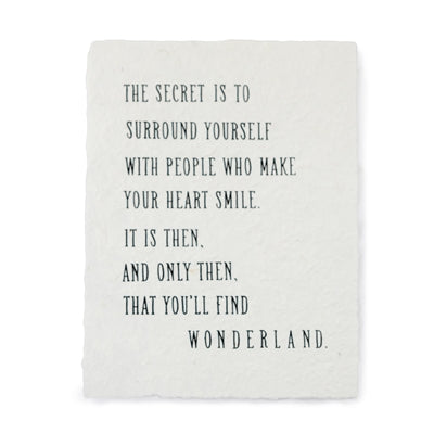 The Secret is - Alice in Wonderland Handmade Art Print