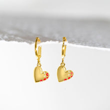Load image into Gallery viewer, Jeweled Heart Earrings