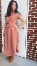Load image into Gallery viewer, Cut Out Cotton Dress - Dusty Mauve