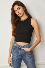 Load image into Gallery viewer, Knit Crew Crop Top - Black